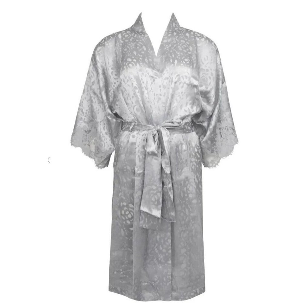 Lise Charmel Dressing Floral Robe Silver Grey ( S )